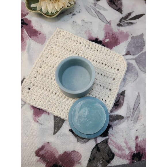 Butterfly Floral Blue Soapstone Trinket Dish Signed R Nemith Ring Holder - Picture 8 of 8